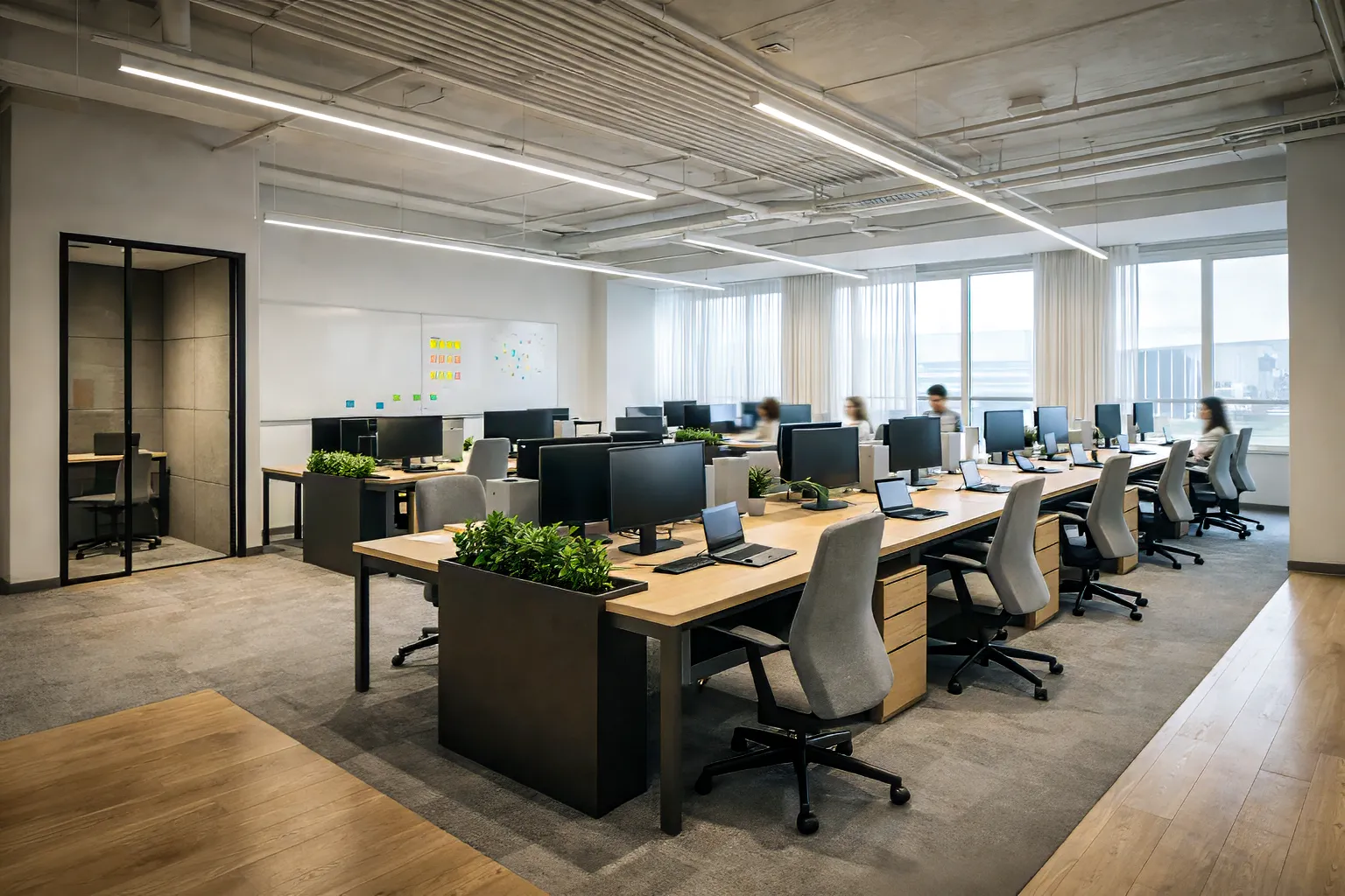 Açık plan ofis çalışan verimliliği — ekip iletişimi ve iş birliği