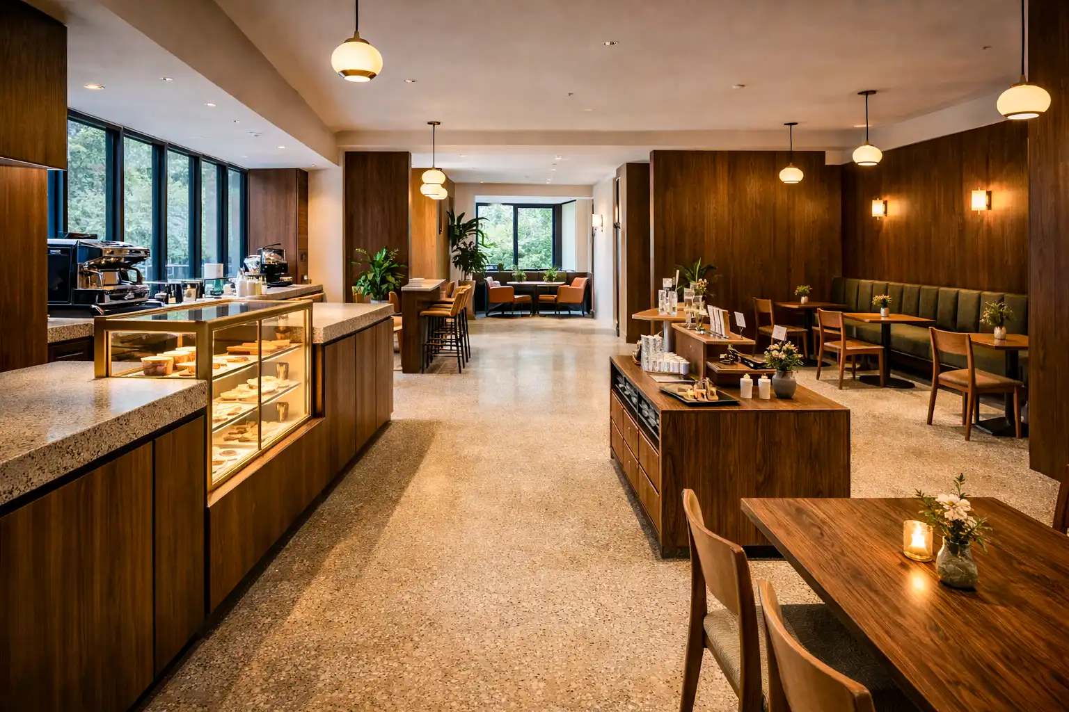 Kafe müşteri akışı düzenlemesi — sipariş hattı ve oturma düzeni